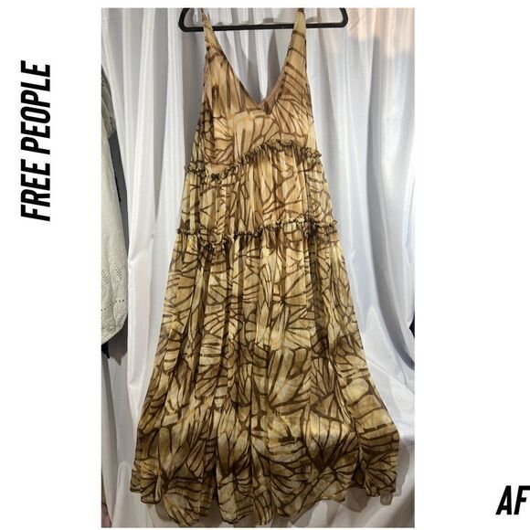 FREE PEOPLE JULIANNA MAXI DRESS IN COFFEE NEW XS - Picture 5 of 6